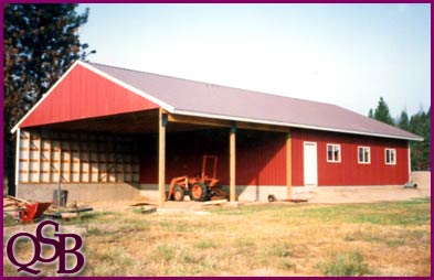 Pole building equine barn